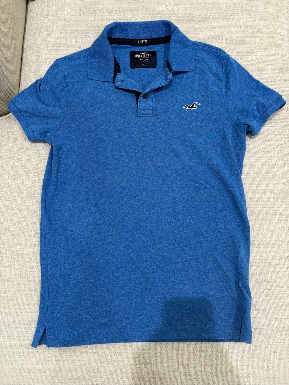 Hollister Men's Royal Blue Polo with Logo Embroidery